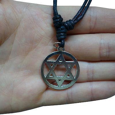 Jewish Star of David Pendant Chain Necklace Choker Silver Tone Mens Womens Boys