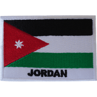 Jordan Flag Iron On Patch Sew On Arabic Arab Middle East Cloth Embroidered Badge