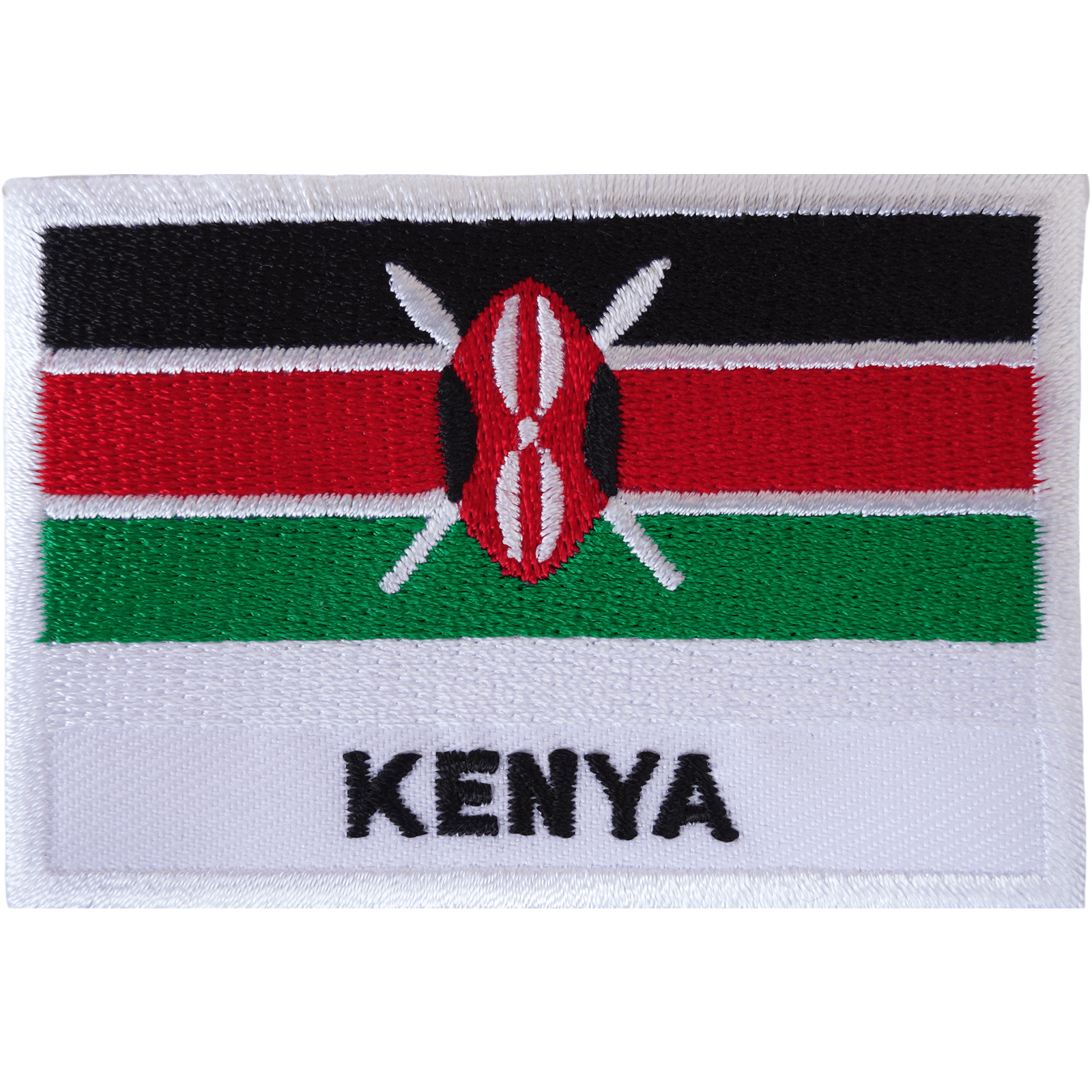 Kenya Flag Patch Iron On Sew On Clothes African Africa Nairobi Embroidered Badge