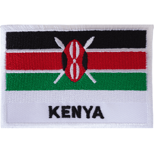 Kenya Flag Patch Iron On Sew On Clothes African Africa Nairobi Embroidered Badge