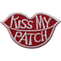 Kiss My Patch Iron On Sew On T Shirt Jeans Jacket Bag Red Lips Embroidered Badge