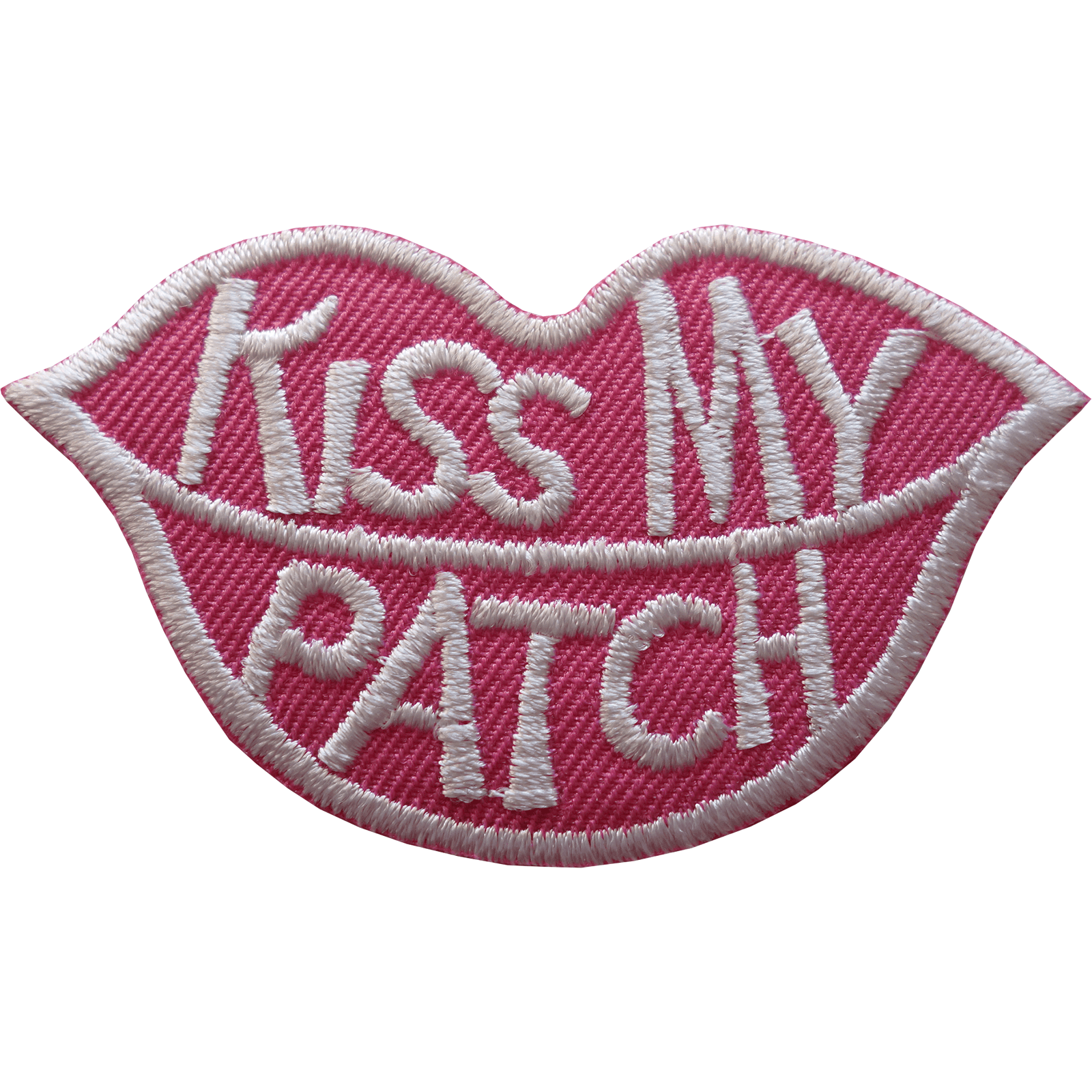 Kiss My Patch Iron Sew On T Shirt Jeans Jacket Bag Pink Lips Embroidered Badge