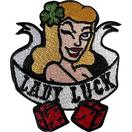 Lady Luck Dice Patch Iron Sew On Jacket Jeans T Shirt Bag Cap Embroidered Badge