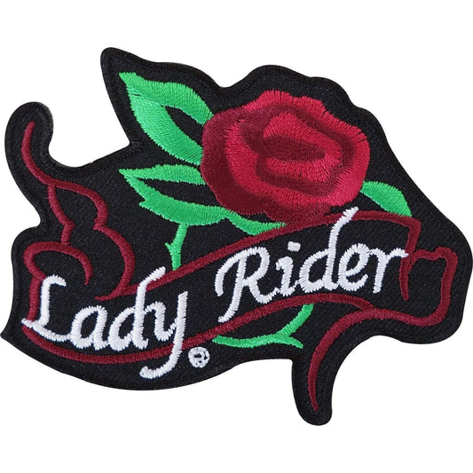 Lady Rider Embroidered Iron / Sew On Patch Motorbike Motorcycle Jacket Bag Badge