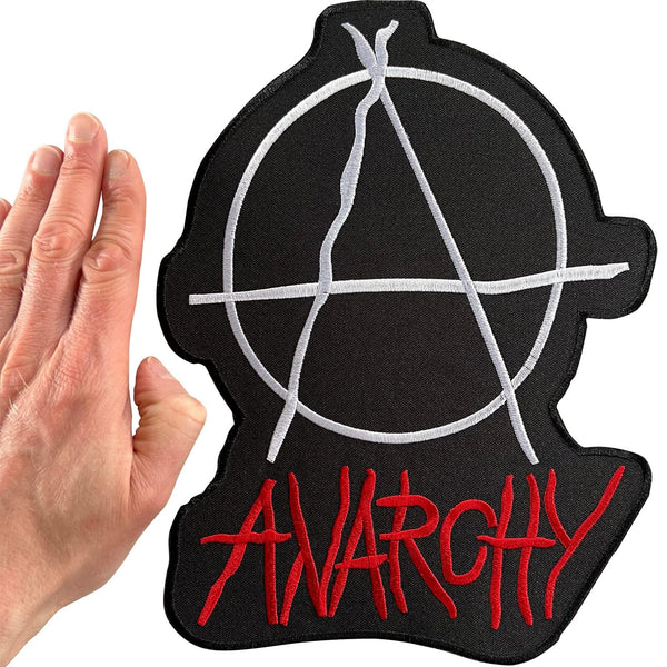 Large Anarchy Sign Patch Iron Sew On Big Anarchist Symbol Punk Embroidery Badge
