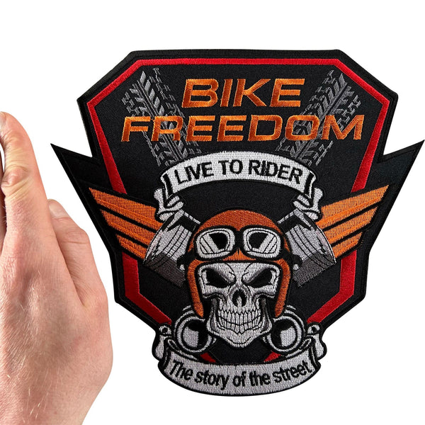 Large Bike Freedom Patch Iron Sew On Motorcycle Jacket Motorbike Vest Big Badge