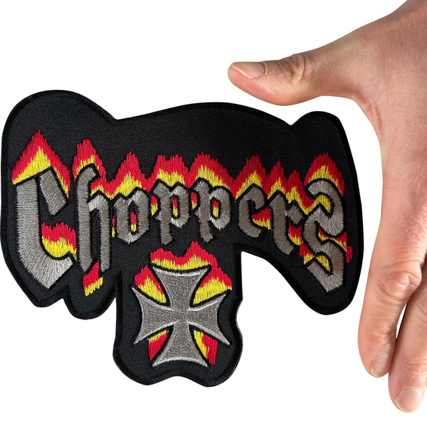 Large Choppers Cross Motorcycle Motorbike Jacket Vest Patch Iron On Sew On Badge