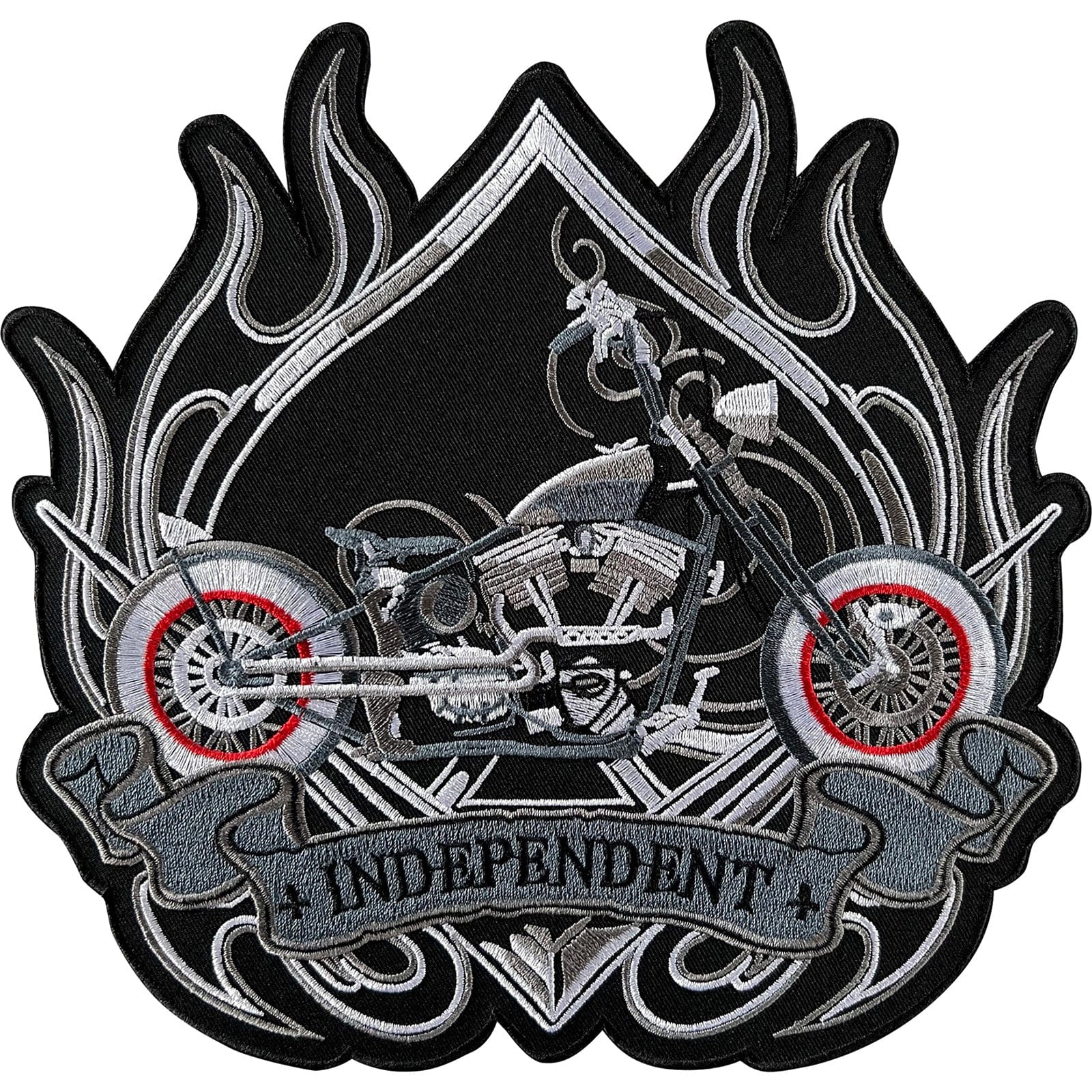 Large Independent Patch Iron Sew On Motorcycle Motorbike Biker Embroidered Badge