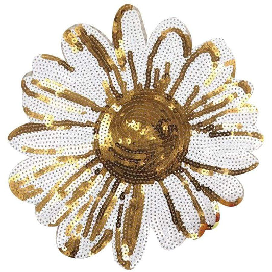 Large Sequin Flower Patch Sew On Patch Big Embroidered Badge Embroidery Applique Motif