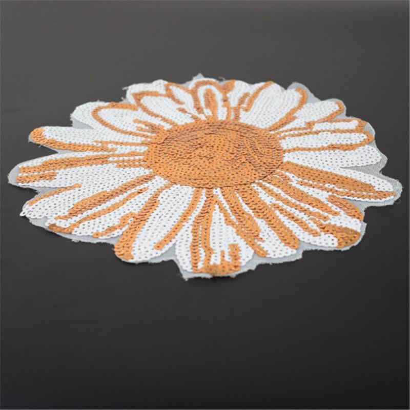 Large Sequin Flower Patch Sew On Patch Big Embroidered Badge Embroidery Applique Motif