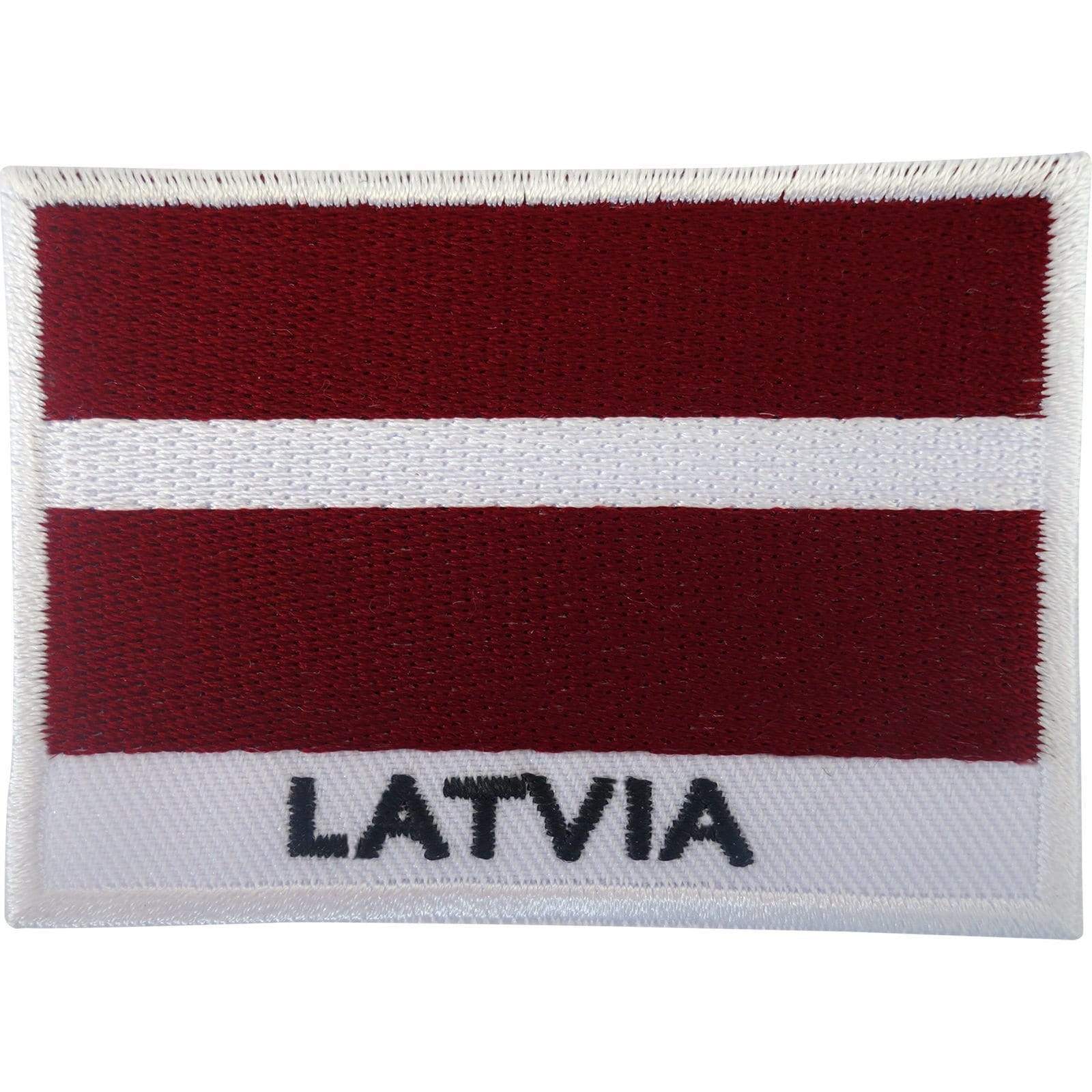 Latvia Flag Patch Iron On / Sew On Badge Embroidered Embroidery Latvian Applique
