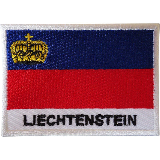 Liechtenstein Flag Sew On Patch Clothes Embroidery Applique Embroidered Badge