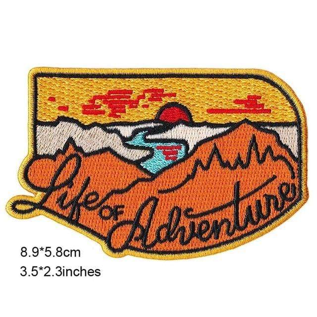 Life Of Adventure Patch Iron On Sew On Embroidered Applique Embroidery Badge