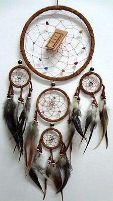 Light Brown Handmade Native American Indian Dreamcatcher Feathers Suede Medium Light Brown Handmade Native American Indian Dreamcatcher Feathers Suede Medium