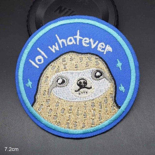 LOL Whatever Sloth Iron On Patch Sew On Patch Embroidered Badge Embroidery Applique Motif