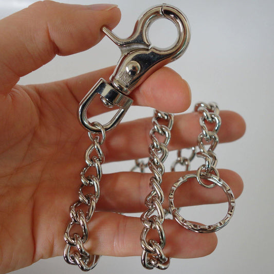 Long Biker Hipster Chain Security Metal Key Ring Fob Wallet Trousers Belt Clip Long Biker Hipster Chain Security Metal Key Ring Fob Wallet Trousers Belt Clip