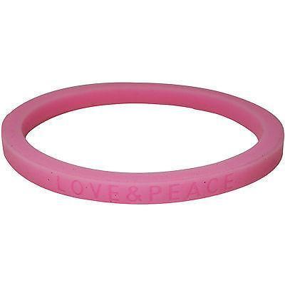 Love Peace Pink Rubber Silicone Wristband Charm Bracelet Cuff Bangle Jewellery Love Peace Pink Rubber Silicone Wristband Charm Bracelet Cuff Bangle Jewellery