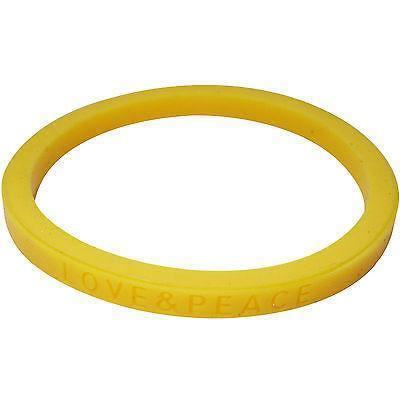 Love Peace Yellow Rubber Silicone Wristband Charm Bracelet Cuff Bangle Jewellery