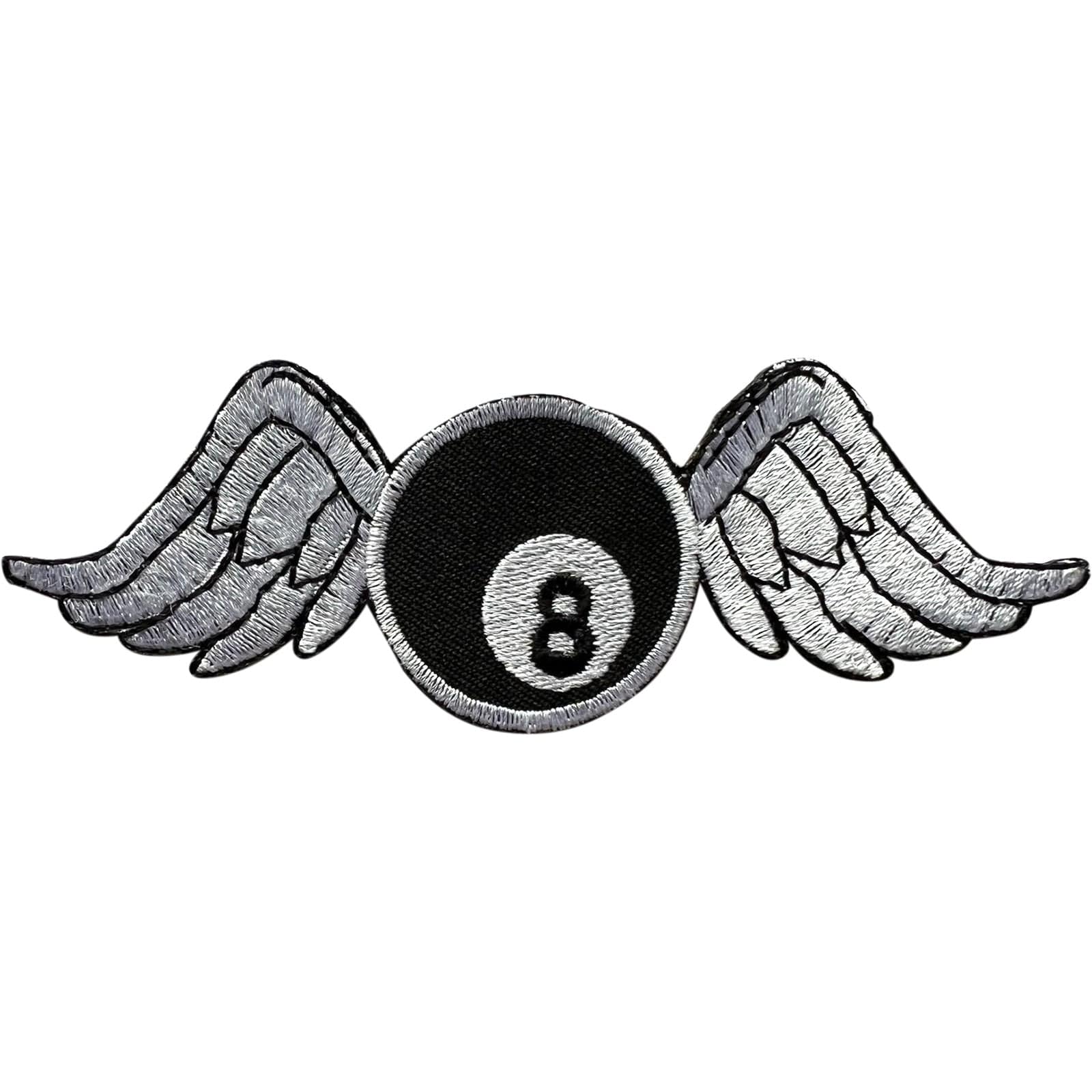 Lucky 8 Ball Wings Patch Iron On Sew On Billiards Pool Snooker Embroidered Badge