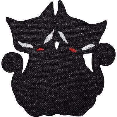 Lucky Black Cats Embroidered Iron / Sew On Cat Patch Coat Jacket Dress Bag Badge