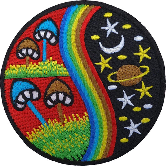 Magic Mushroom Patch Embroidered Rainbow Star Moon Planet Sew / Iron On Badge