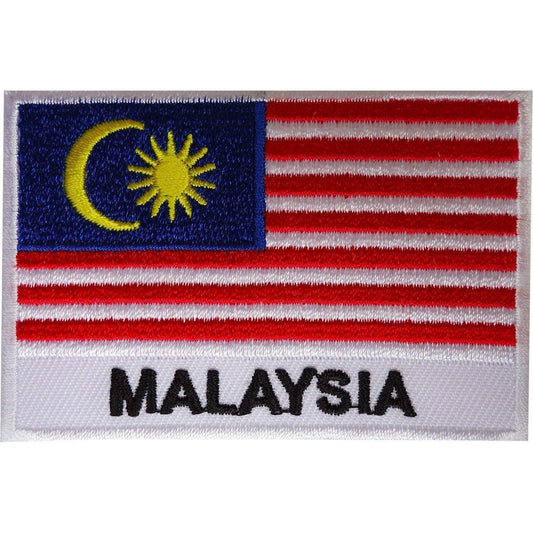Malaysia Flag Patch Embroidered Iron Sew On Malaysian Badge Embroidery Applique