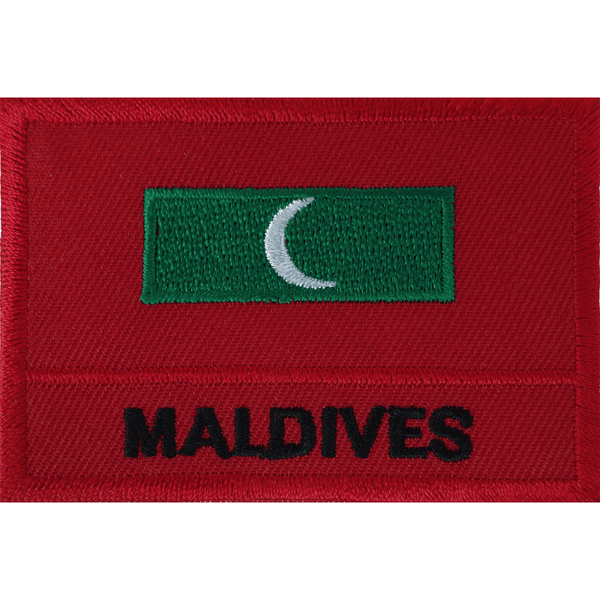 Maldives Flag Iron On Patch Sew On Clothes Bag Dhivehi Malé Embroidered Badge