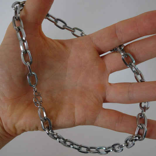 Mens Silver Tone Solid Steel Curb Chain Necklace Heavy Thick Metal Mans Jewelry Mens Silver Tone Solid Steel Curb Chain Necklace Heavy Thick Metal Mans Jewelry