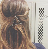 Silver Triangle Metal Hair Clip Pin Clasp Barrette Circle Moon Round Triangle Lips Hearts Stars Twigs Cat Diamond Shape Hair Charm