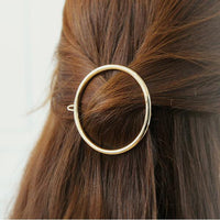 Gold Round Metal Hair Clip Pin Clasp Barrette Circle Moon Round Triangle Lips Hearts Stars Twigs Cat Diamond Shape Hair Charm