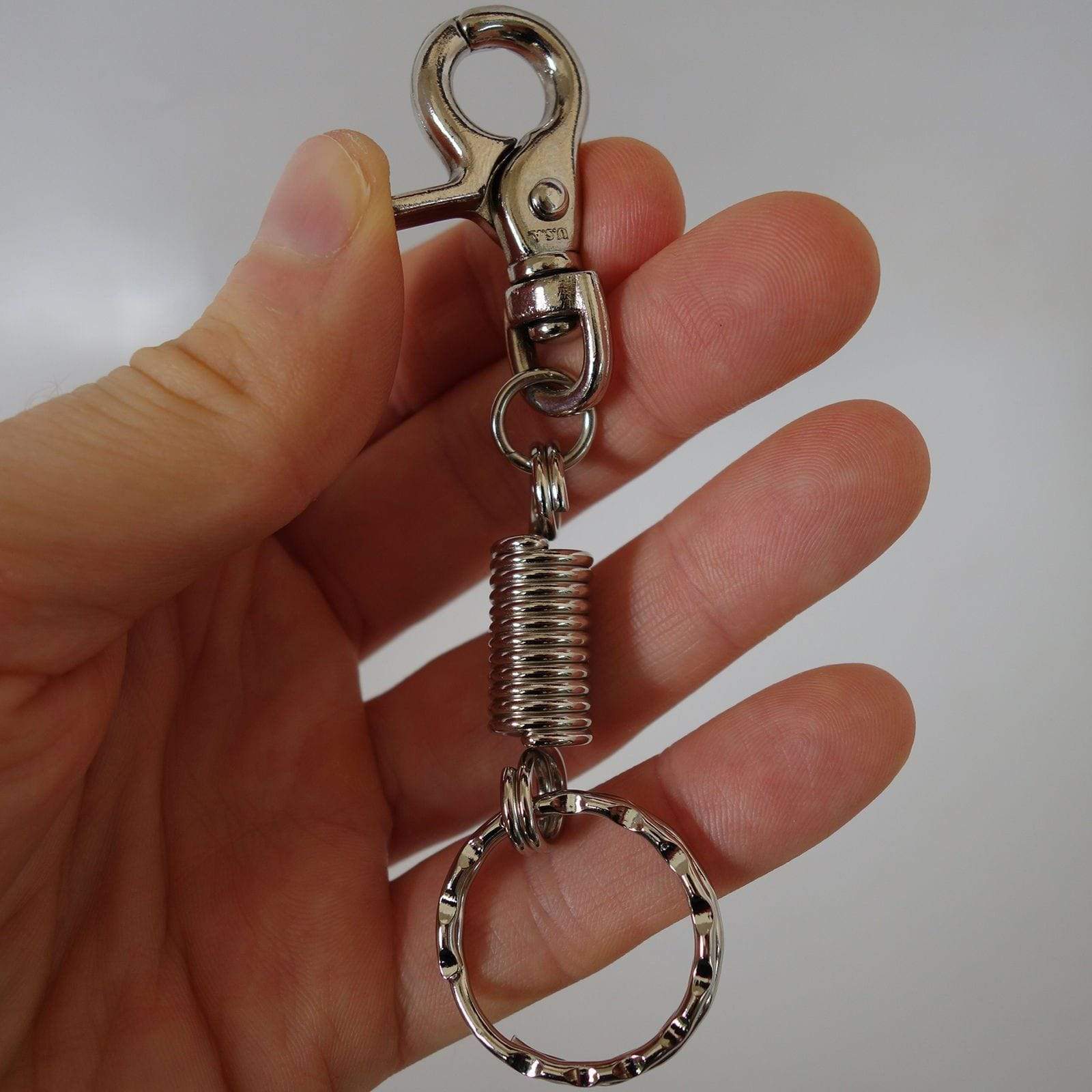 Metal Keyring Keychain Belt Key Ring Fob Chain Holder Dog Collar Lead Leash Clip