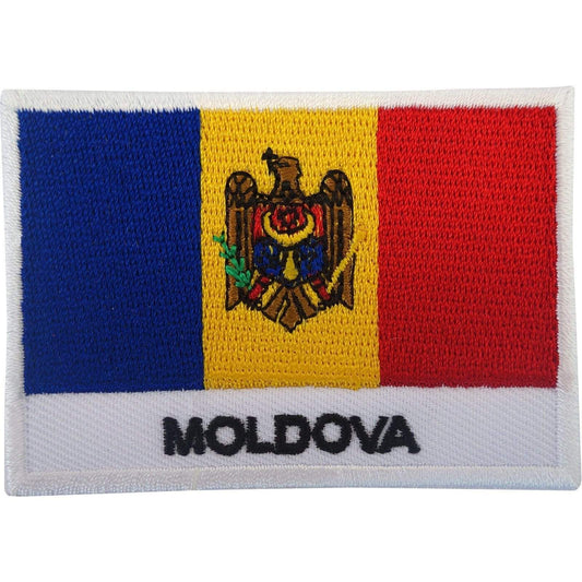 Moldova Flag Patch Iron On / Sew On Badge Embroidered Applique Embroidery Motif