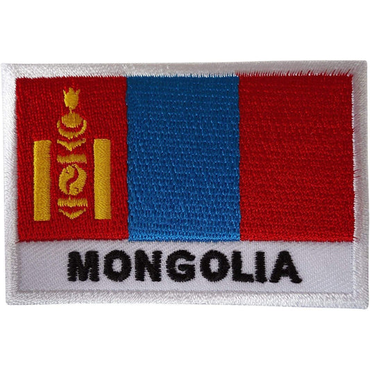 Mongolia Flag Patch Iron Sew On Mongolian Embroidery Badge Embroidered Applique