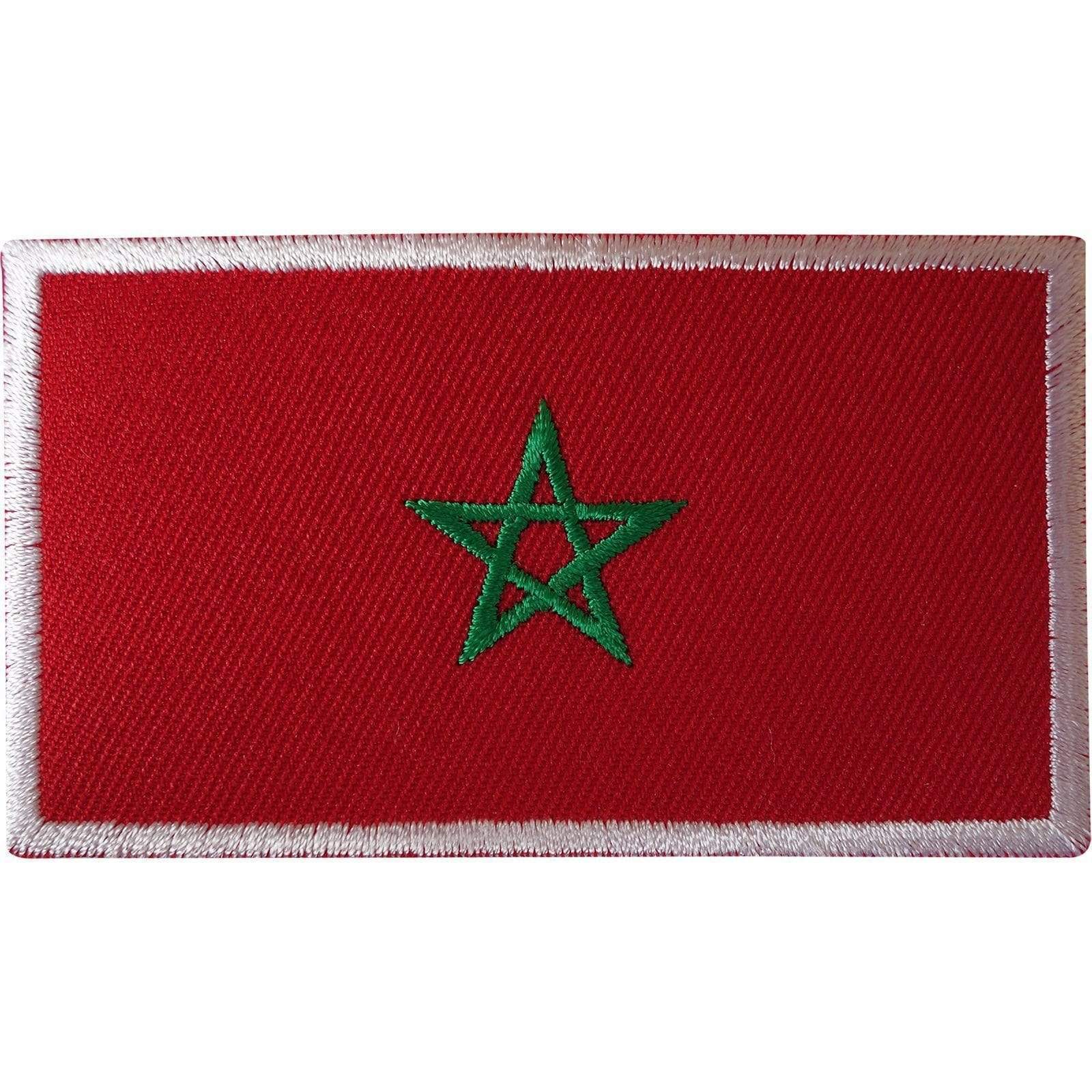 Morocco Flag Iron On Patch Moroccan Jewish Star Pentagram Sew Embroidered Badge