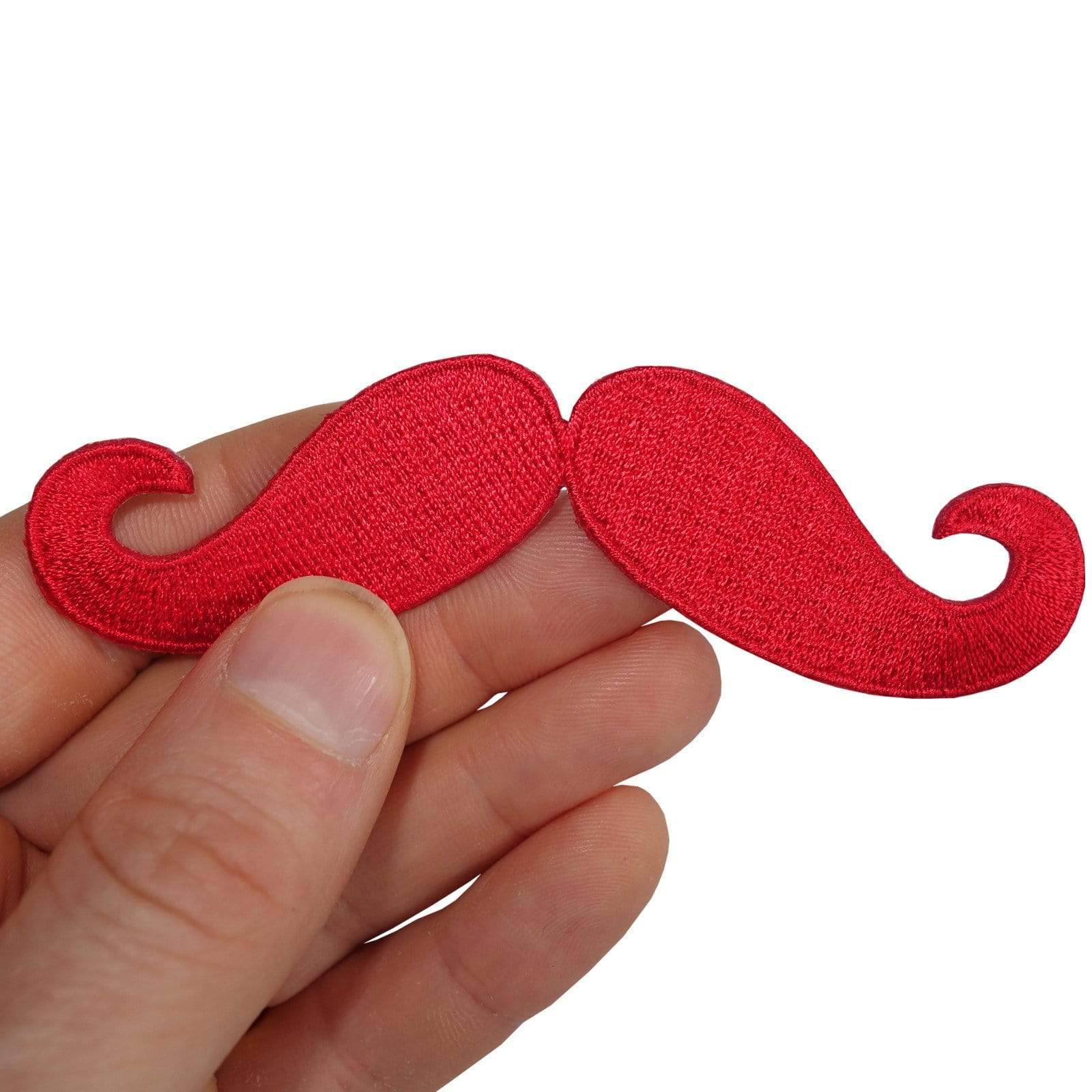Moustache Embroidered Patch Iron Sew On T Shirt Hat Badge Red Monopoly Mustache