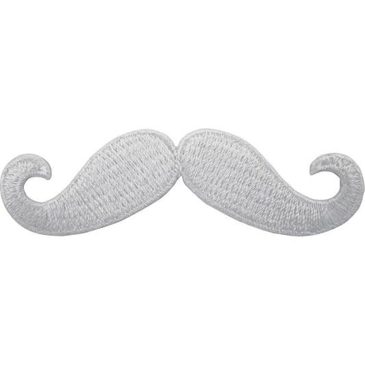 Moustache Iron On Patch Sew On Badge White Embroidered Monopoly Mustache Crafts