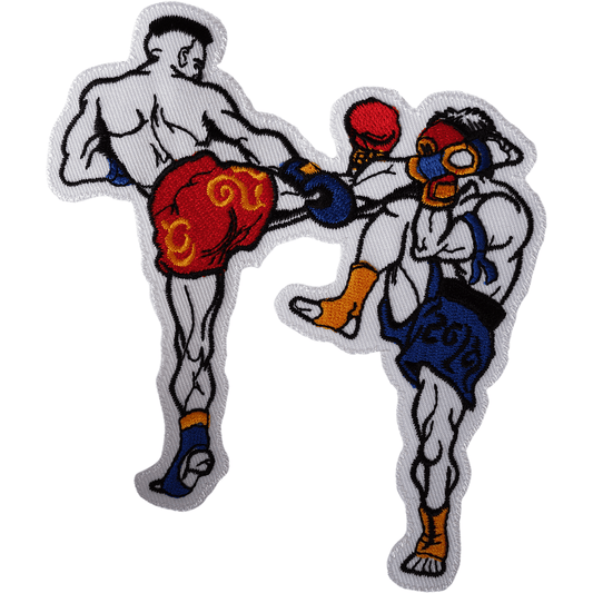 Muay Thai Boxing Patch Iron Sew On Jacket Jeans Bag Large Big Embroidered Badge