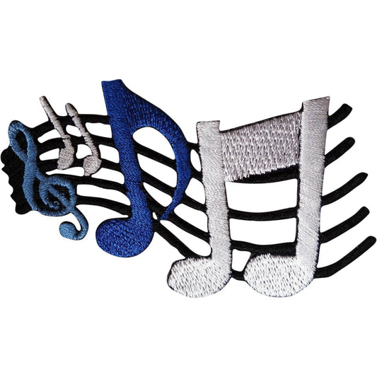 Music Note Patch Iron Sew On Embroidered Badge Musical Sheet Embroidery Applique