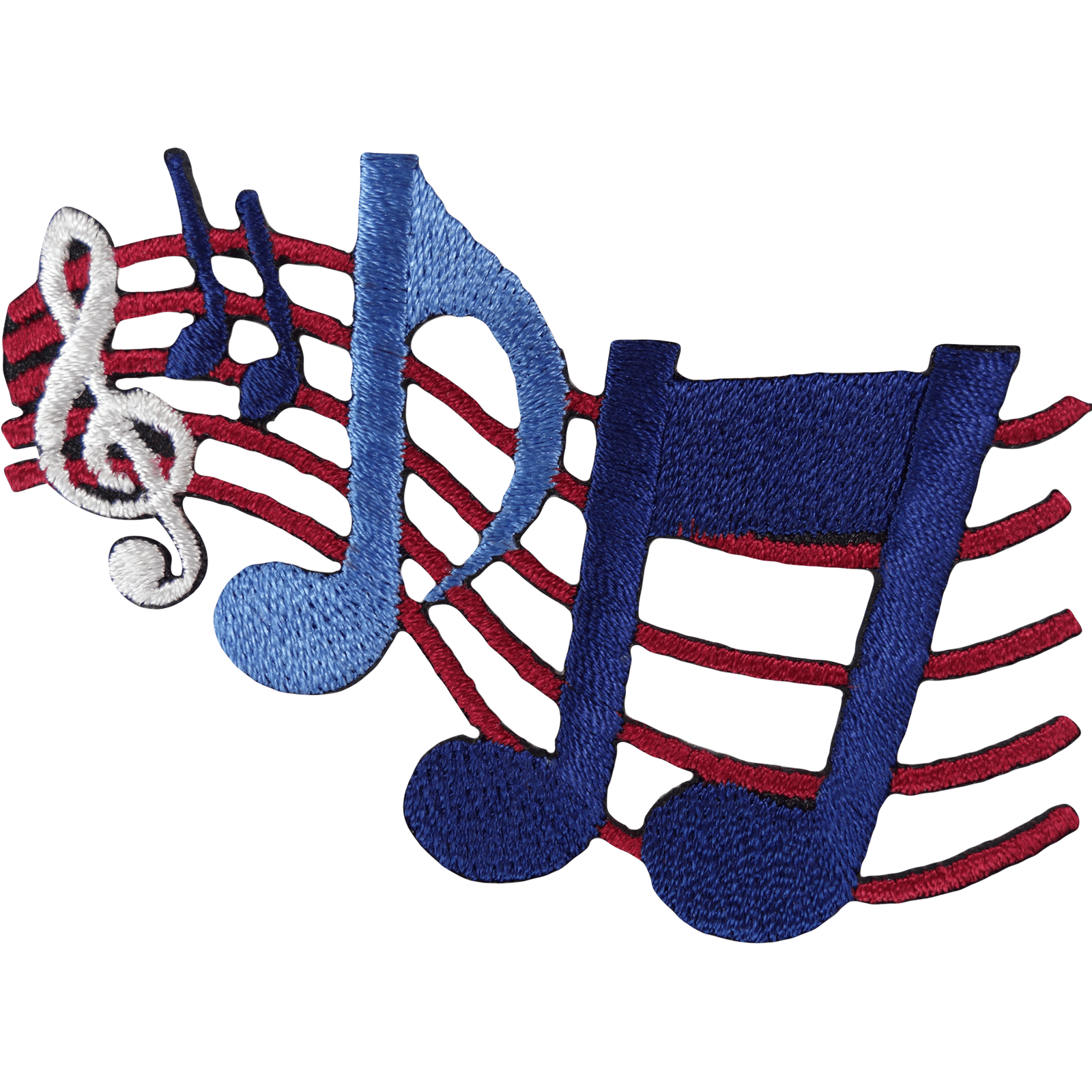 Music Notes Patch Iron Sew On Embroidered Badge Musical Sheet Clothing Applique