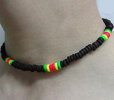 Neon Wooden Beads Elastic Stretchy Necklace Chain Choker Mens Womens Girls Boys