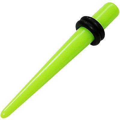 Neon Yellow Green Ear Lobe Stretcher Expander Taper Plug Stud Body Spike Earring