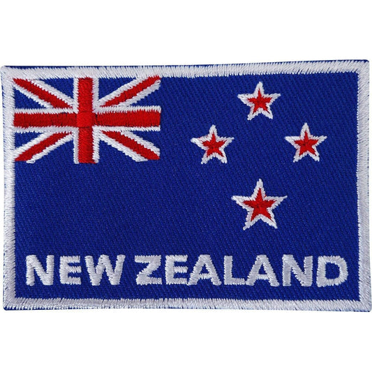 New Zealand Flag Embroidered Iron / Sew On Patch Rugby T Shirt Embroidery Badge