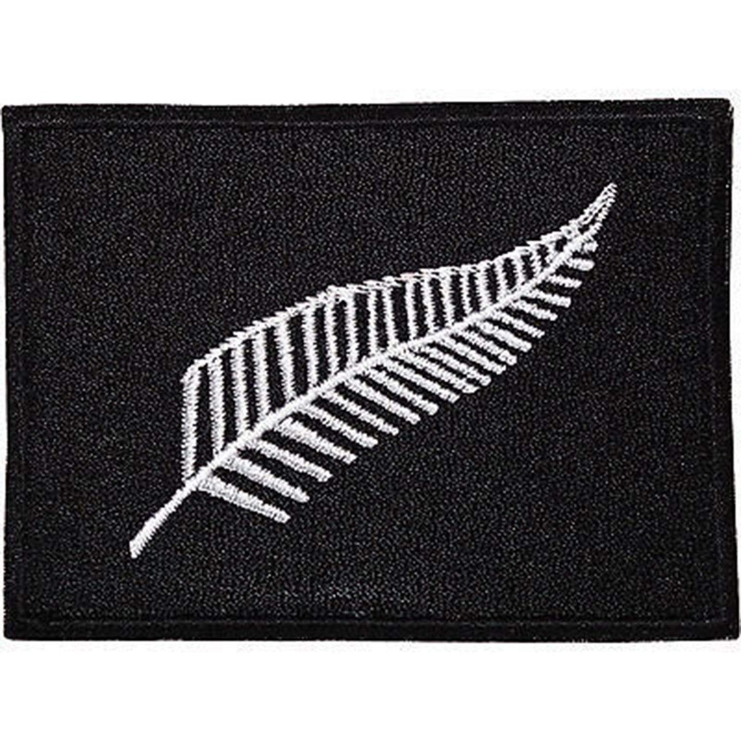 New Zealand Silver Fern Flag Patch Embroidered Iron / Sew On Bag T Shirt Badge
