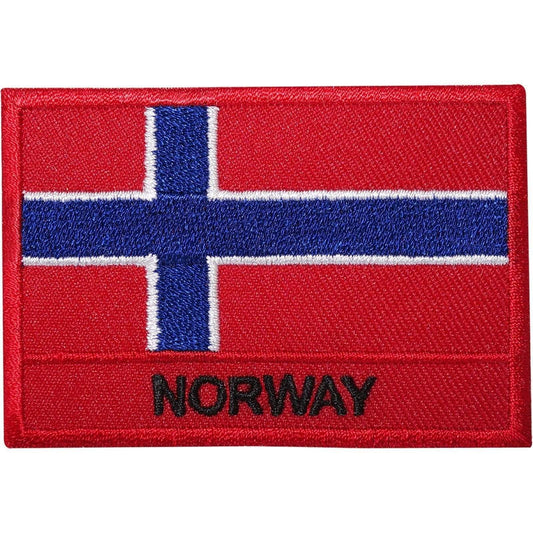 Norway Flag Embroidered Iron / Sew On Patch Norwegian Shirt Bag Embroidery Badge