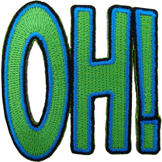 OH Patch Iron Sew On Embroidered Badge Retro Comic Word Embroidery Applique