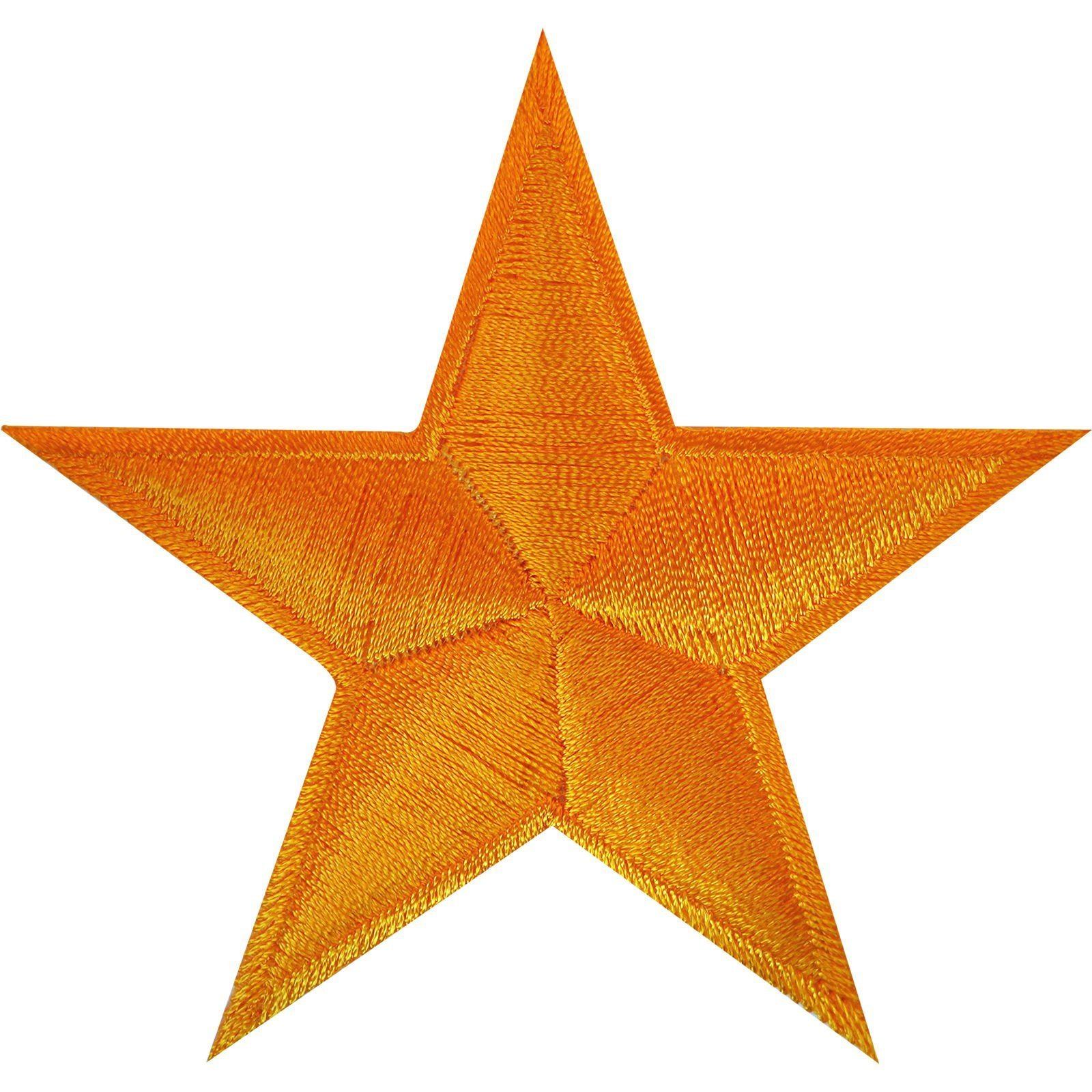 Orange Yellow Gold Star Iron On Patch Sew On Badge Crafts Embroidered Applique