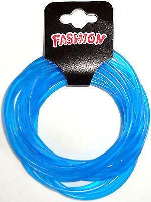 Pack of 12 Blue Gummy Bracelets Wristbands Bangles Boys Girls Mens Womens Ladies
