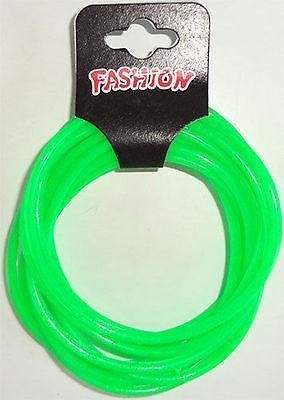 Pack of 12 Fluorescent Neon Green Gummy Bracelets Wristbands Bangles Boys Girls Pack of 12 Fluorescent Neon Green Gummy Bracelets Wristbands Bangles Boys Girls
