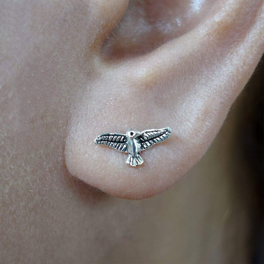 Pair 925 Sterling Silver Bird Earrings Ear Studs Womens Girls Ladies Jewellery