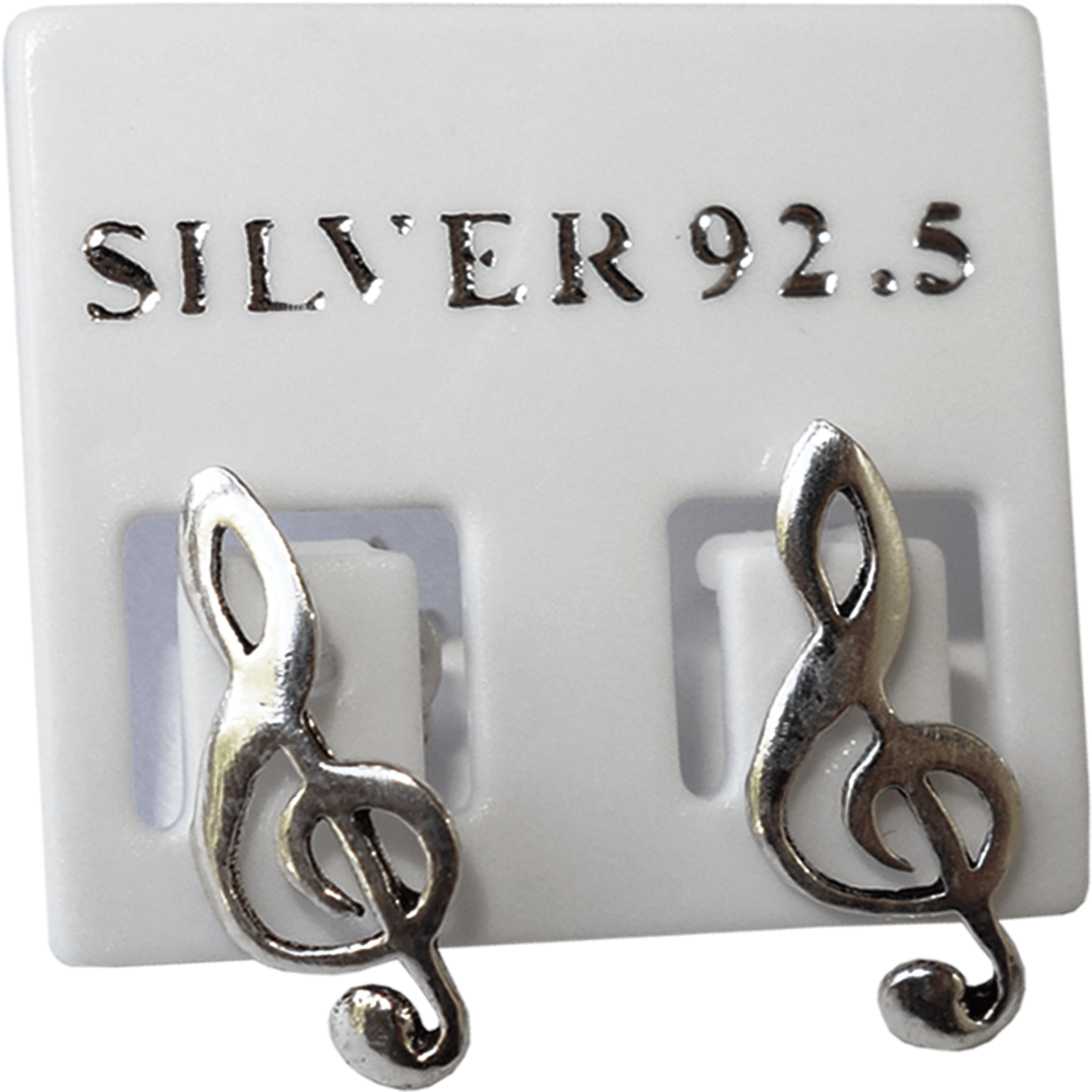 Pair of 925 Sterling Silver Music Note Stud Earrings Ear Studs Jewellery Jewelry